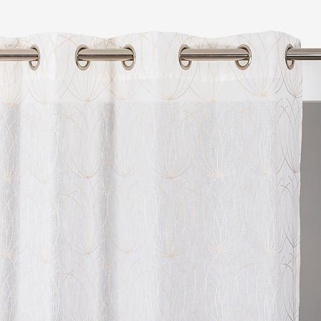 Perdea Nymphea 025, poliester, beige, model geometric, 140 x 240 cm