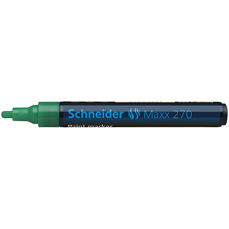 Marker permanent Schneider, varf rotund, 3 mm, cu vopsea verde 270 Marker permanent Schneider, varf rotund, 3 mm, cu vopsea verde 270