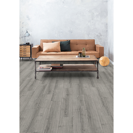 Parchet laminat 8 mm Egger Nature Sense Aqua Stejar Sherman gri deschis EL2406, nuanta medie, clasa de trafic 32, Aqua Click it!, 1292 x 193 mm