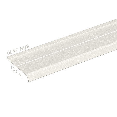 Glaf metalic exterior Caretta Briliant Z150, otel, alb, RAL 9002, 3000 x 150 mm