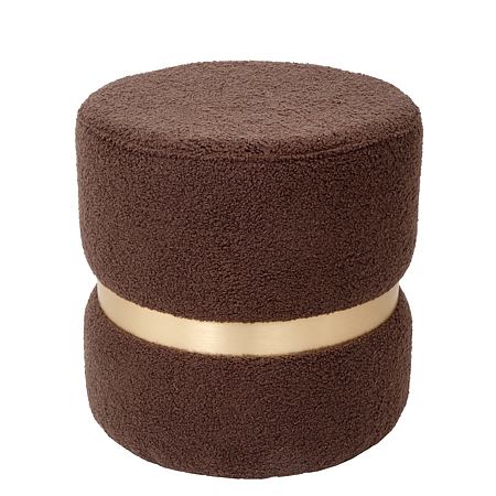 Taburet Ring, inel auriu, stofa maro T07, rotund, 38 x 38 x 40 cm