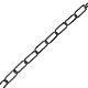 Lant negru cu profil dreptunghiular rasucit, otel, 3,8 mm