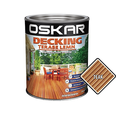 Lac pentru lemn Oskar Decking, Teak, 0.75 l