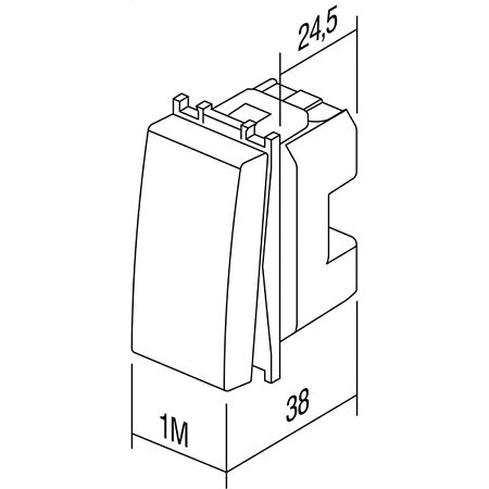 Intrerupator simplu, TEM,  SM10IW-B, IP 20, montaj incastrat, crem, 45 x 38 mm