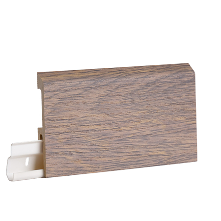 Plinta pardoseala Duflex Mocha wood 914, polimer flexibil, rezistenta la apa, decor lemn, 2000 x 80 x 18 mm