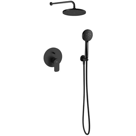 Sistem de dus incastrat fara termostat Roca Cala, monocomanda, negru mat