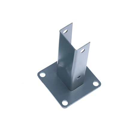 Flansa stalp gard, otel, gri RAL 7016, dreptunghiular, 60 x 40 mm