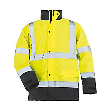 Jacheta de protectie Roadway, poliester, cu benzi reflectorizante, captusita, toamna-iarna, galben, marimea L