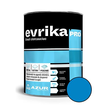 Email metal / beton / piscina Clorcauciuc Evrika Pro, exterior, albastru, 20 kg