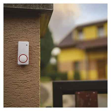 Sonerie wireless Emos P5750.2R, 1 buton, 2 module interior, 150 m, IP44, 10 melodii