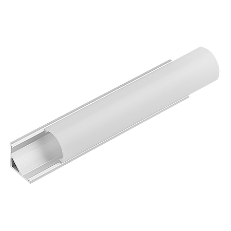 Profil aluminiu LED pentru colt, capac bombat opac, latime 16 mm, 3 m