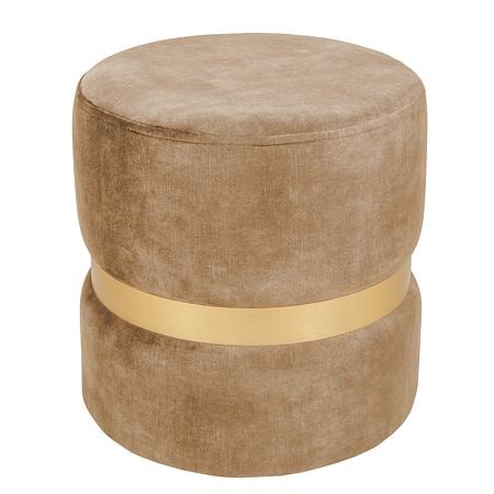 Taburet Ring, inel auriu, stofa bej P03, rotund, 38 x 38 x 40 cm