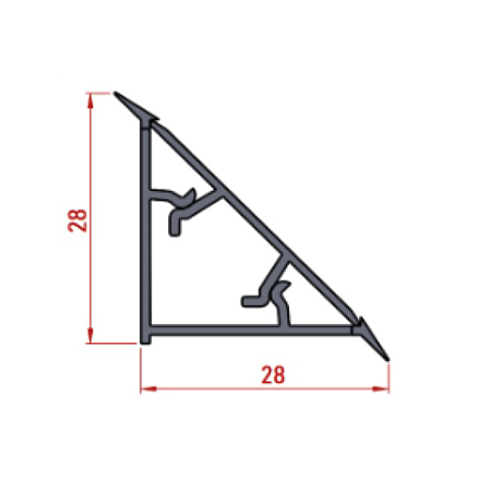 Profil inaltator pentru blat bucatarie, aluminiu neted, 4 m-35mm T