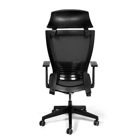 Scaun birou managerial gri inchis Kronsit Udine, tapiterie textila, rotativ, reglabil pe inaltime, 57 x 47 x 135 cm