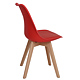 Scaun bucatarie tapitat rosu Depozitul de scaune Celia, piele ecologica, cadru lemn, max. 110 kg, 48.5 x 50 x 82.5 cm