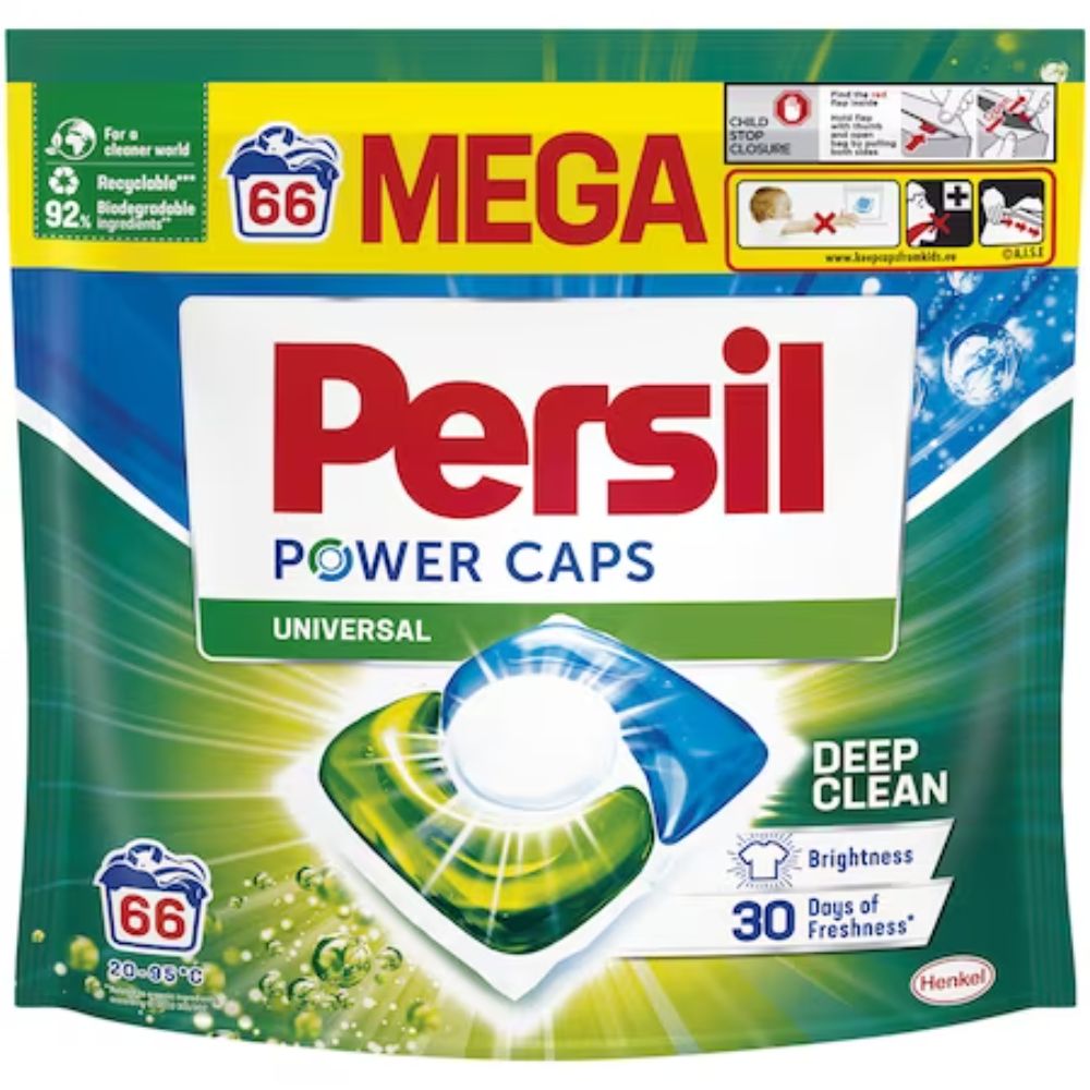 Detergent rufe Persil Power Caps Universal, rufe colorate, 66 capsule caps