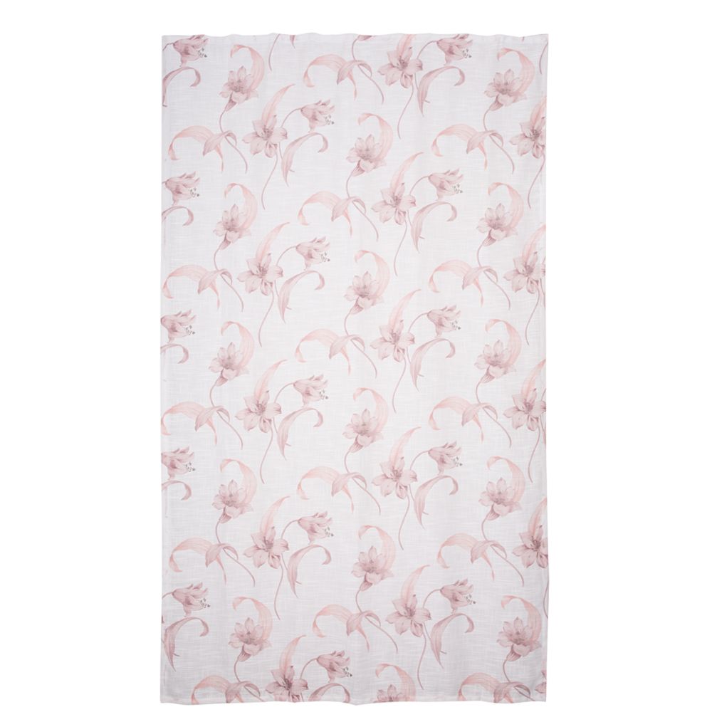 Perdea poliester, model floral, roz, 140 x 245 cm 140