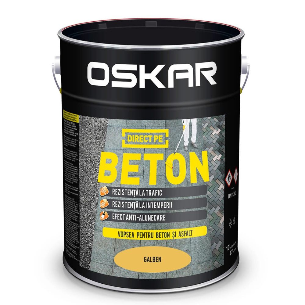 Email Oskar Direct pe beton, galben, interior/exterior, 10 l