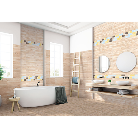 Gresie portelanata interior/exterior Nordic Wood, PEI 4, mata, bej,  patrata, grosime 9 mm, 45 x 45 cm
