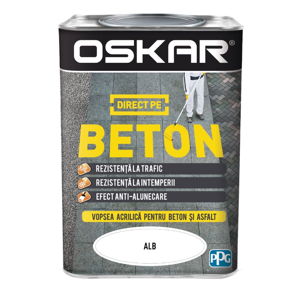 Email Oskar Direct pe beton, alb, interior/exterior, 0,75 l