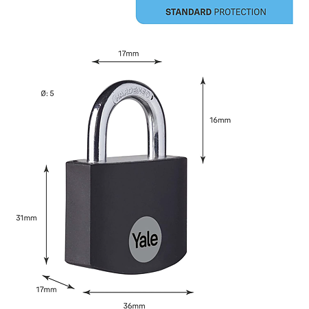 Lacat aluminiu Yale Standard YE3B, 32 mm, 3 chei Lacat aluminiu Yale Standard YE3B, 32 mm, 3 chei