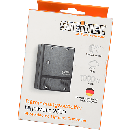 Intrerupator cu senzor de lumina NM 2000 Steinel, 1000 W, negru