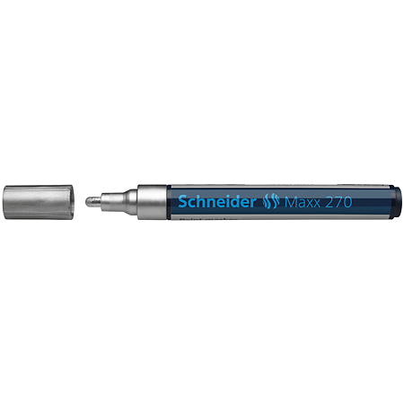 Marker permanent Schneider, varf rotund, 3 mm, cu vopsea argintie Marker permanent Schneider, varf rotund, 3 mm, cu vopsea argintie