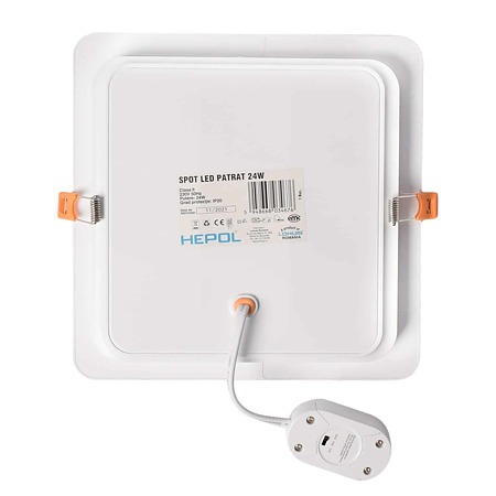 Spot LED incastrat Hepol, temperatura ajustabila, 24 W, alb 