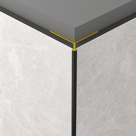 Profil de colt exterior 45˚ Rocko Tiles, aluminiu anodizat, negru, 20 x 2800 mm