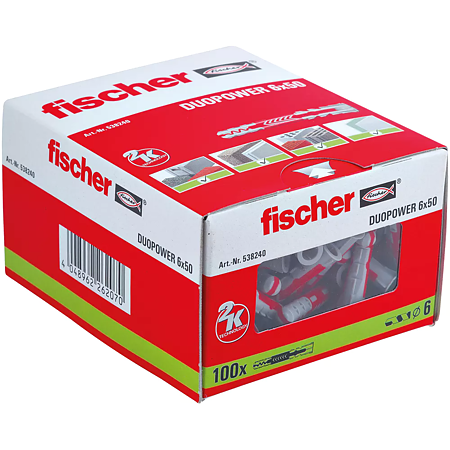 Diblu Fischer Duopower, nylon, 6 x 50 mm, 100 bucati