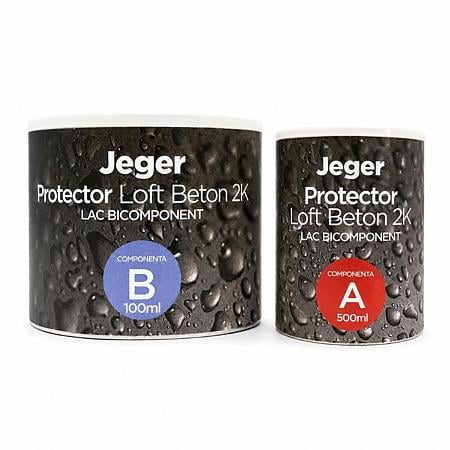 Lac protector hidrofob pentru vopsea decorativa Jeger Loft Beton, mat, incolor, 0,6 l