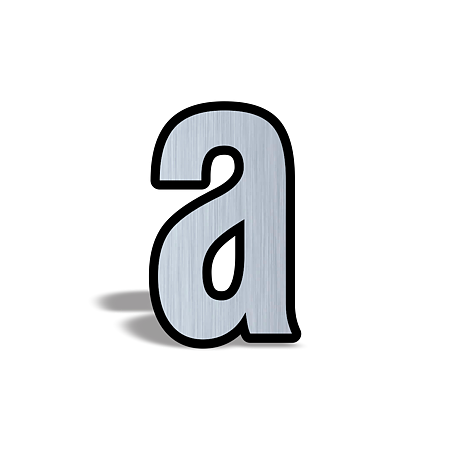 Litera usa/poarta "a", ABS, argintiu, 3.5 x 5.5 cm