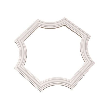 Bagheta decorativa sfert de cerc I40, polistiren, alb, 4 buc/set