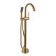 Baterie cada freestanding Axys Seel, fixare in podea, alama, auriu, monocomanda, 109 x 95.5 x 16 cm