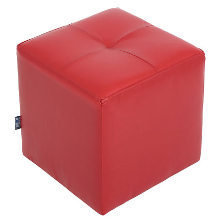 Taburet Cool tapiterie imitatie de piele, rosu IP21900, 36 x 36 x 38 cm