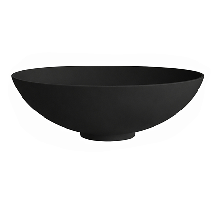 Lavoar oval Marmite WB 0608 500C, compozit mineral, antibacterian, fara preaplin, montaj pe blat, negru lucios, 500 x 400 x 150 mm