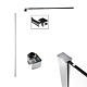 Kit instalare perete fix dus / walk in Sanotechnik D9000, finisaj crom, reglabil 70 – 120 x 200 cm 