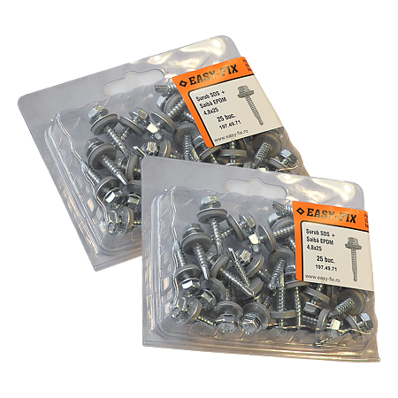 Surub SDS cu saiba EPDM, 4,8 x 25 mm, 25 BUC