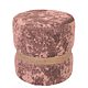 Taburet Ring, inel stejar, catifea roz E45, rotund, 38 x 38 x 40 cm