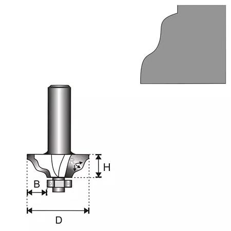 Freza lemn Dedra, otel, 2 lame tungsten, prindere standard, 8 x 28.8 mm