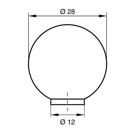 Buton sferic, plastic alb, Ø 28 mm