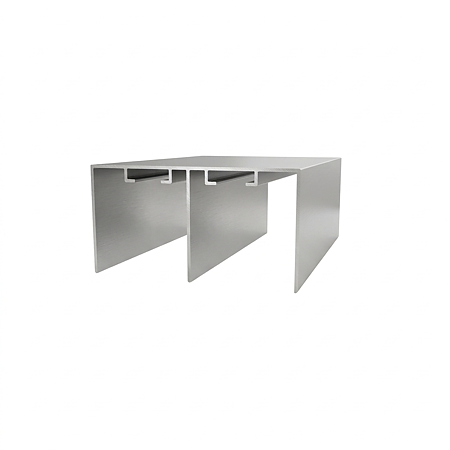 Profil ghidare dublu inferior, aluminiu, mat argintiu, 4 m