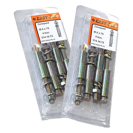 Conexpand cu camasa Ø 10 mm, L 75 mm, Ø 6 mm, set 4 buc