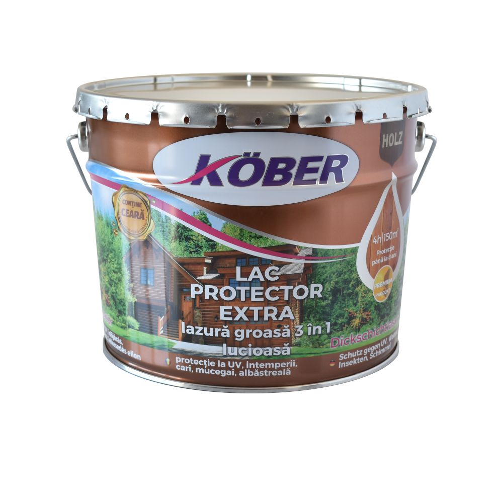 Lac protector pentru lemn Kober Extra IG5200, incolor, pe baza de solvent, interior/exterior, 10 l baza