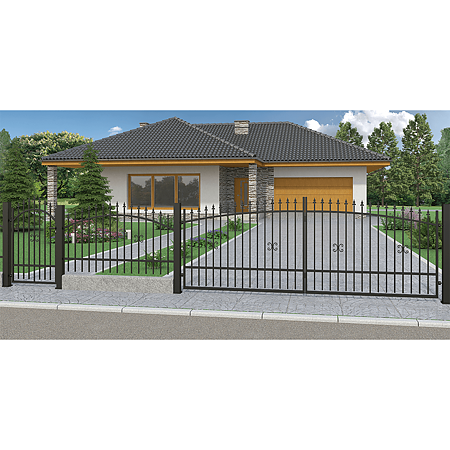 Poarta pietonala otel Tina, deschidere dreapta, negru RAL 9005, 0.9 x 1.3 - 1.5 m