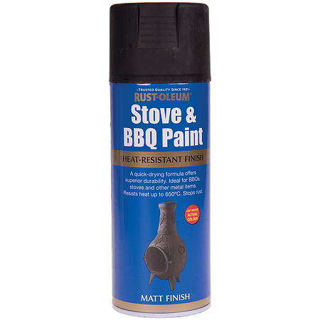 Vopsea spray pentru cuptoare si gratare Rust-Oleum, negru, mat, interior/exterior, 400 ml