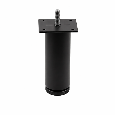 Picior cilindric ajustabil cu surub, negru, 150
