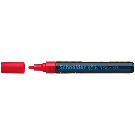 Marker permanent Schneider 270, varf rotund, 3 mm, cu vopsea rosie
