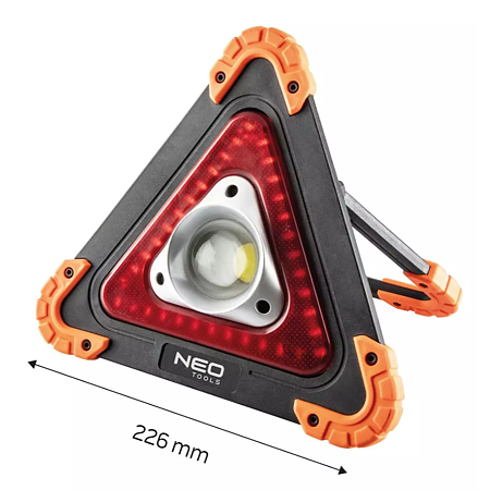 Lampa cu baterii + triunghi avertizare 2in1 Neo Tools 99-076 Led COB, 10 W, 800 lm, 3 moduri iluminare