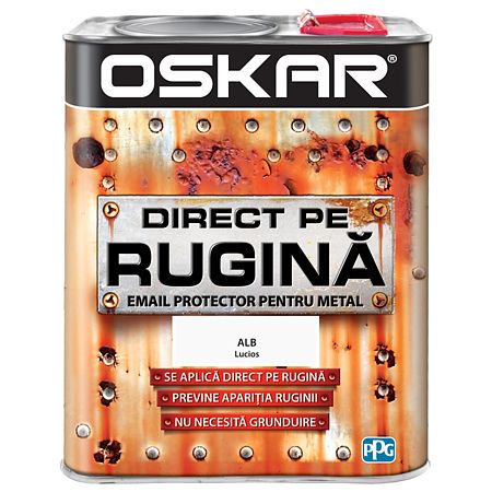 Vopsea Oskar Direct Pe Rugina, alb, interior/exterior, 2.5 l